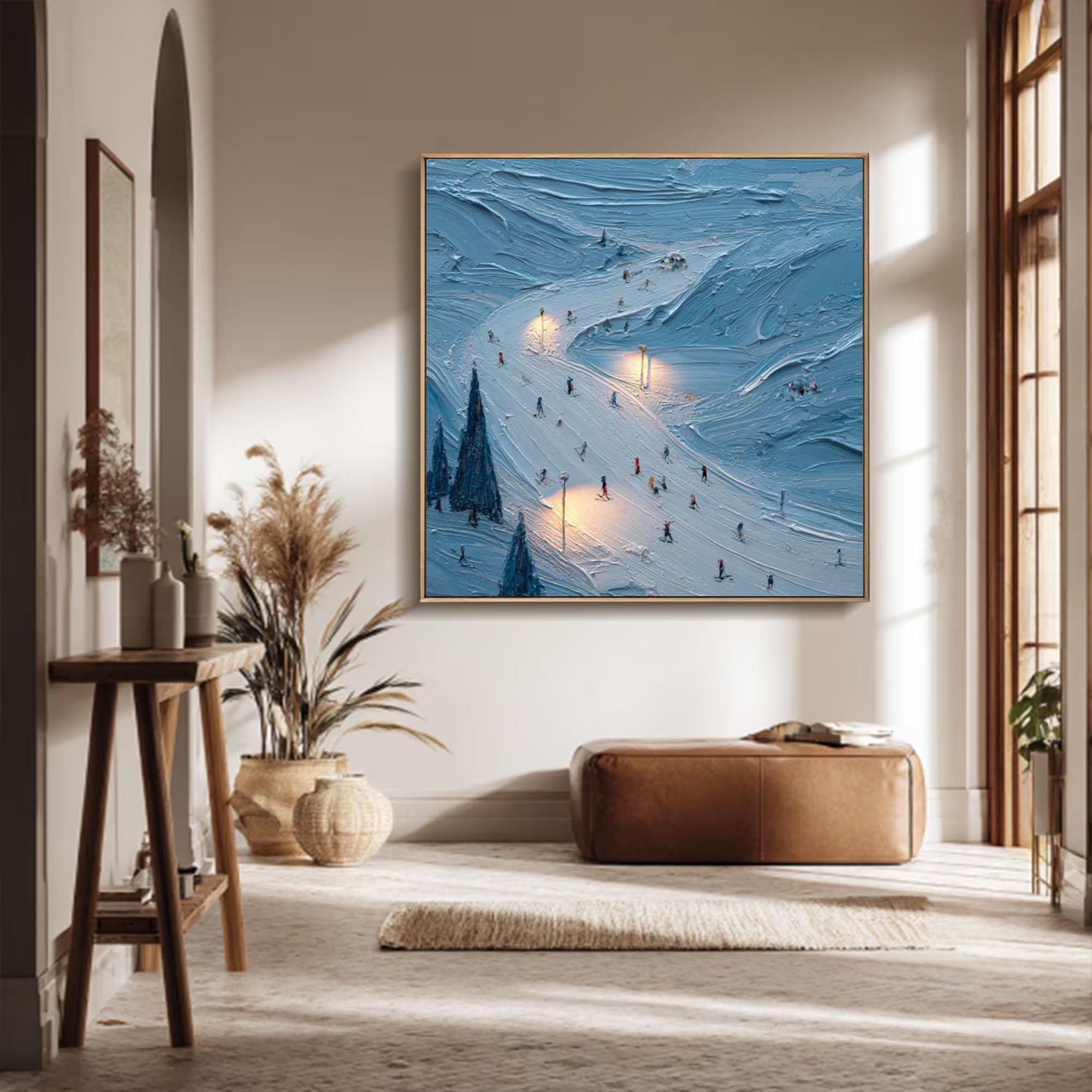 Illuminated Ski Slope Artwork