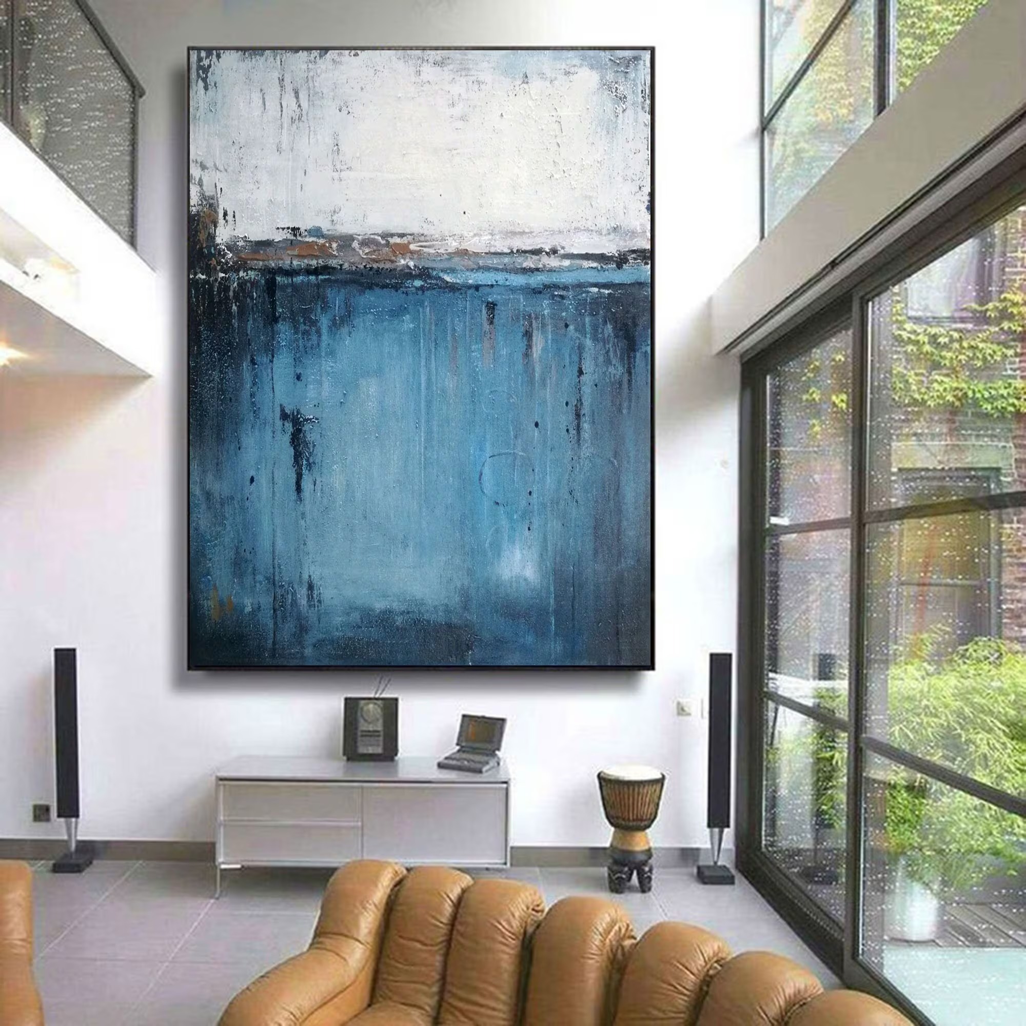 Abstract Blue Atmospheric Art 
