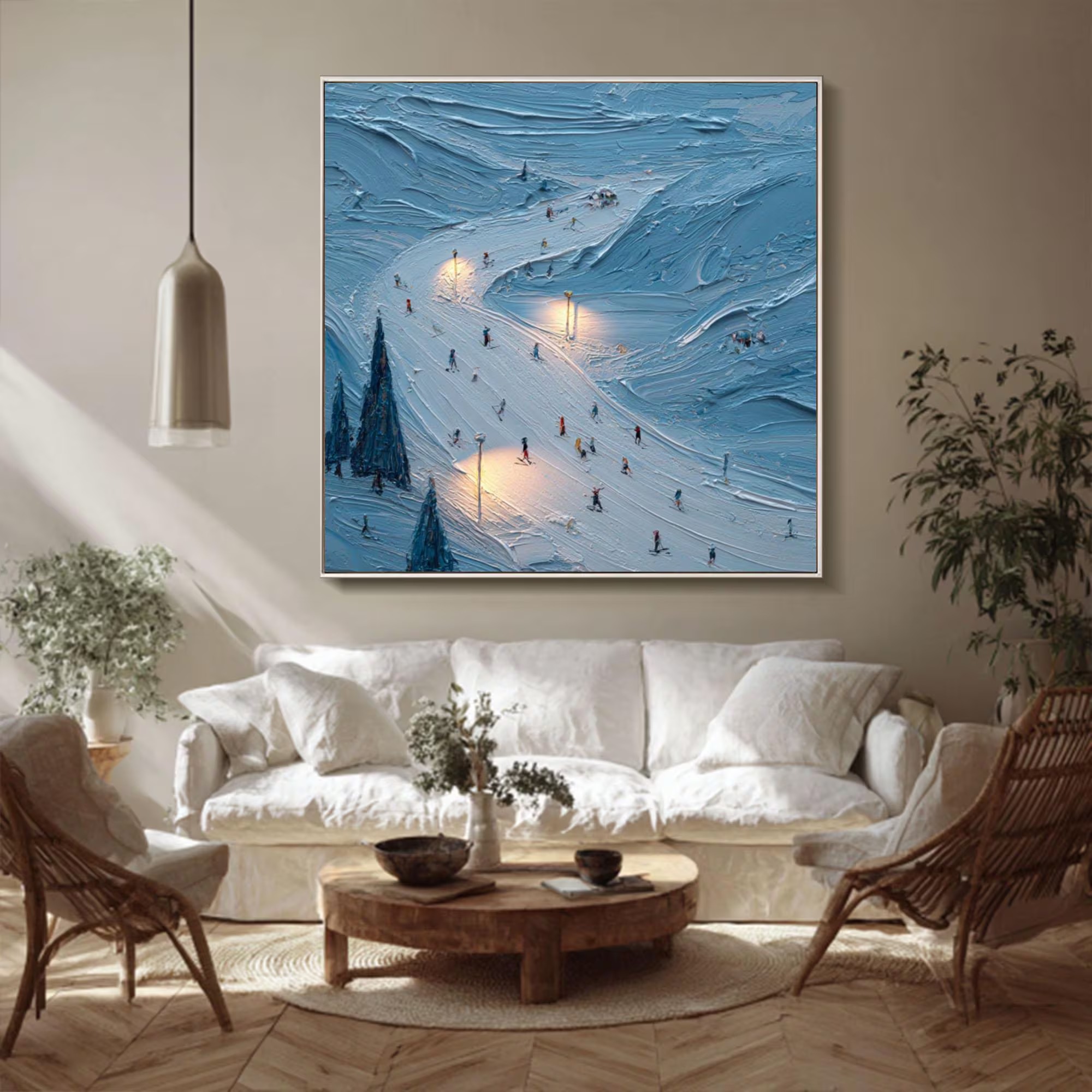 Illuminated Ski Slope Artwork