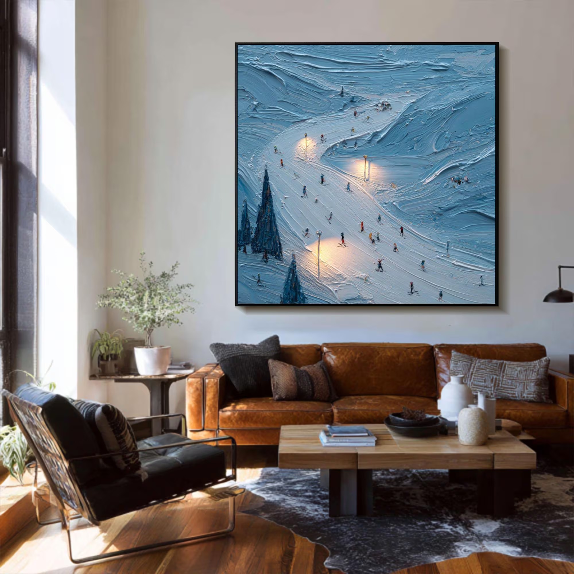 Illuminated Ski Slope Artwork