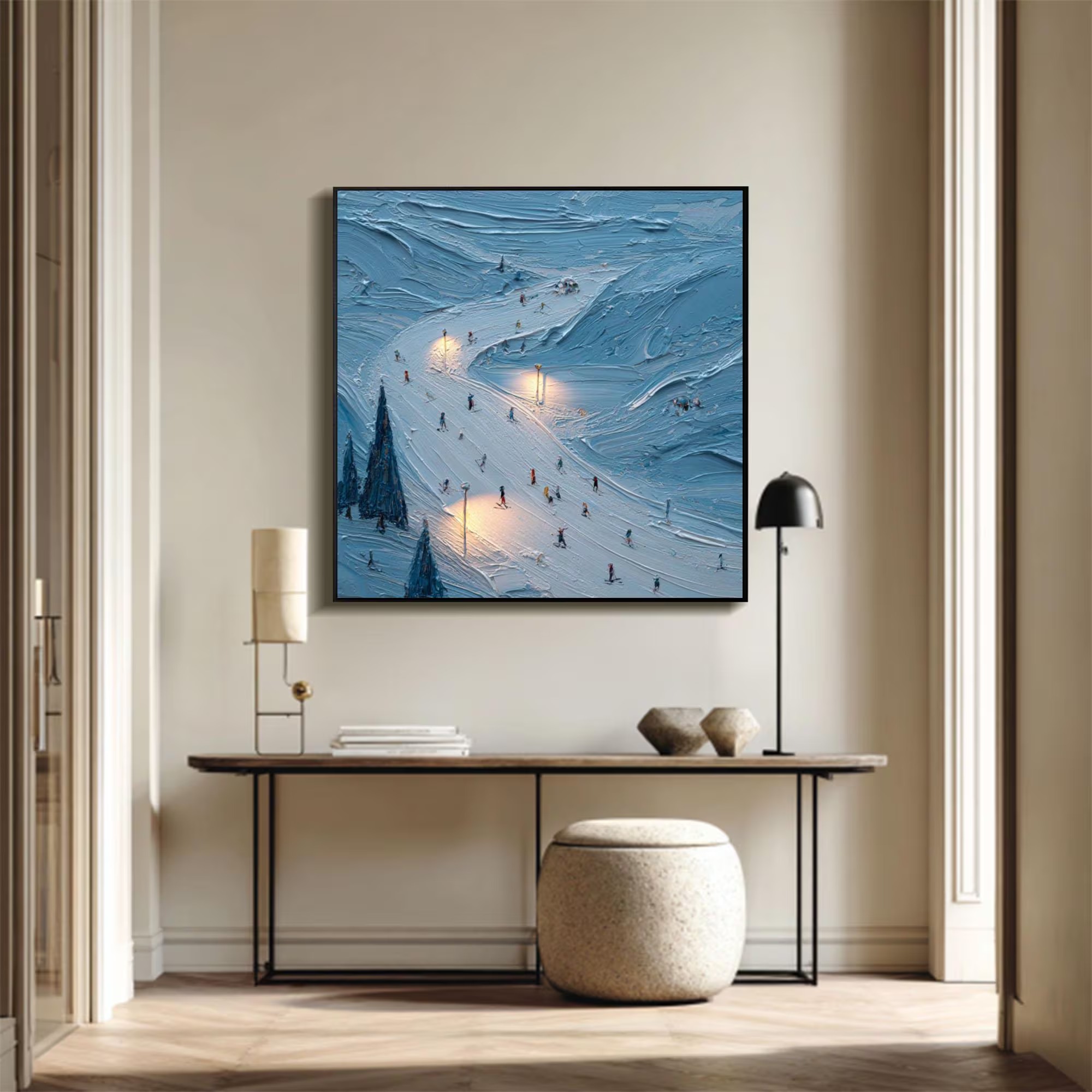 Illuminated Ski Slope Artwork