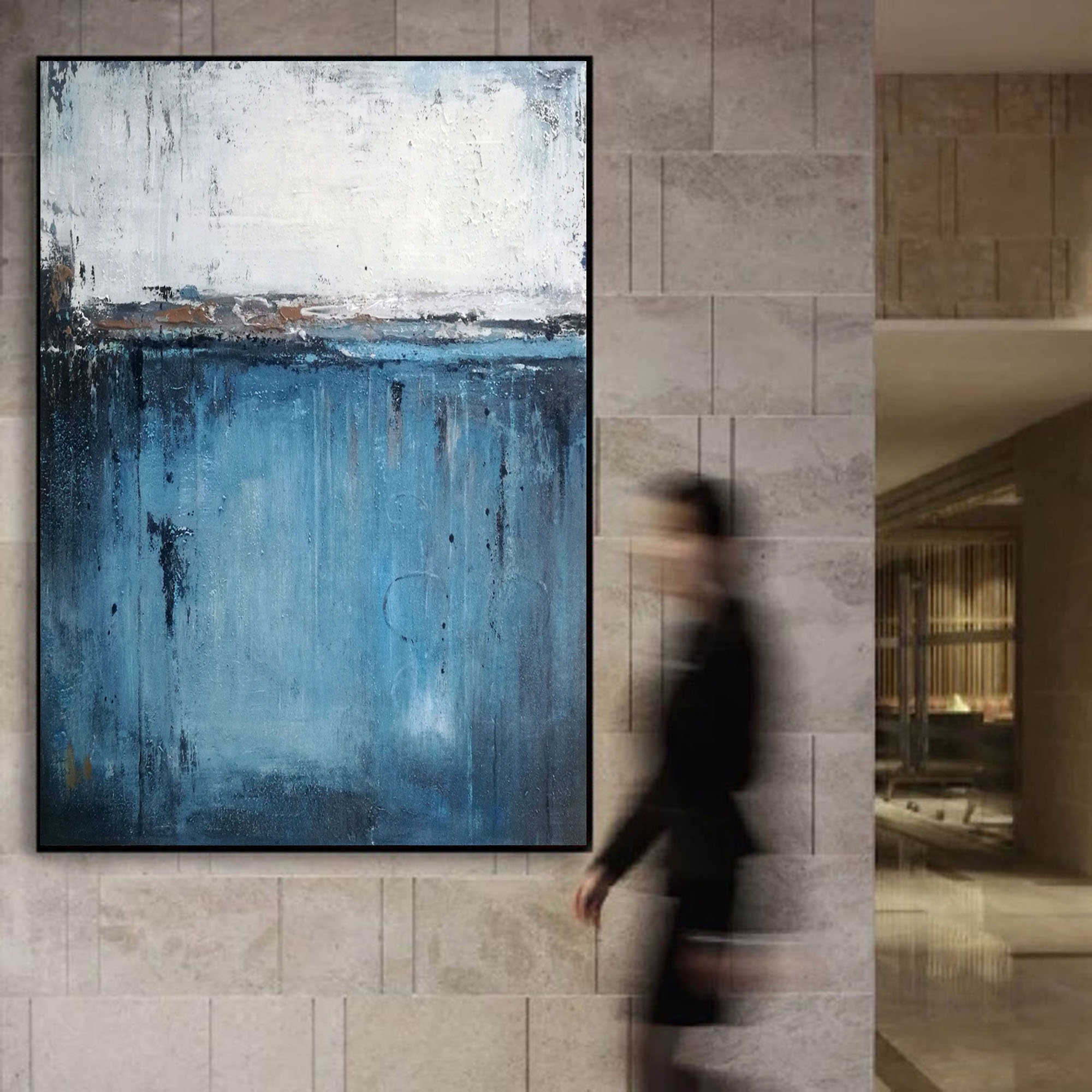 Abstract Blue Atmospheric Art 