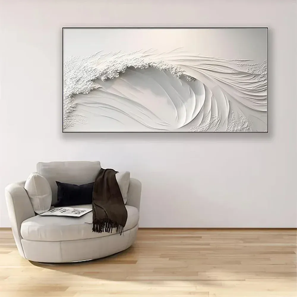 The Silent Surf–Abstract Wave Oil Painting