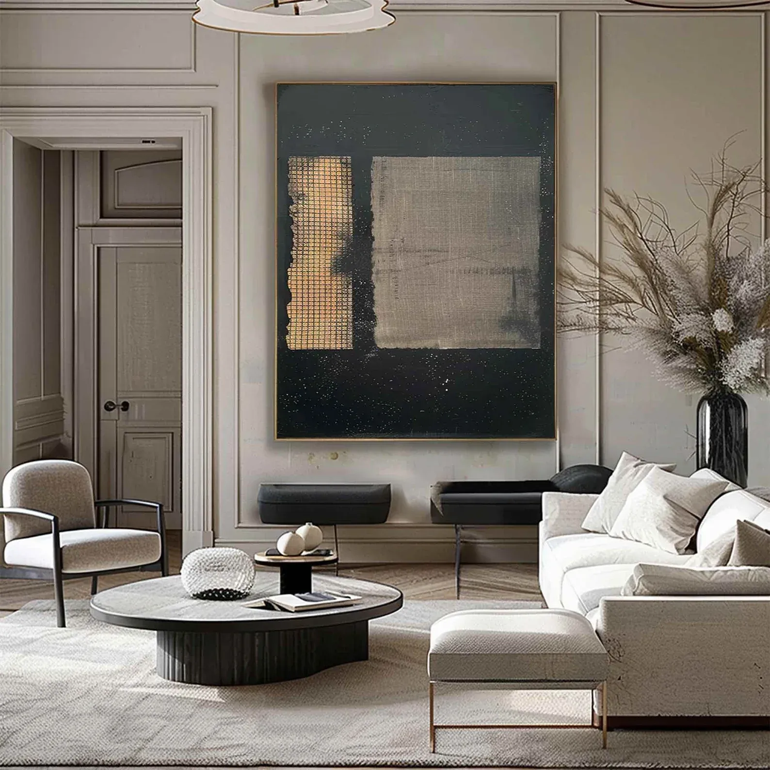 Ethereal Grid - Dark Elegance Wall Art