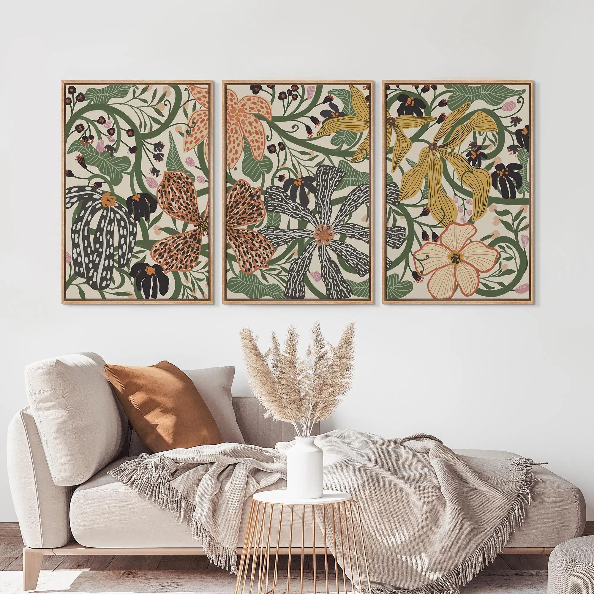 Modern Botanical Flower Wall Art Set