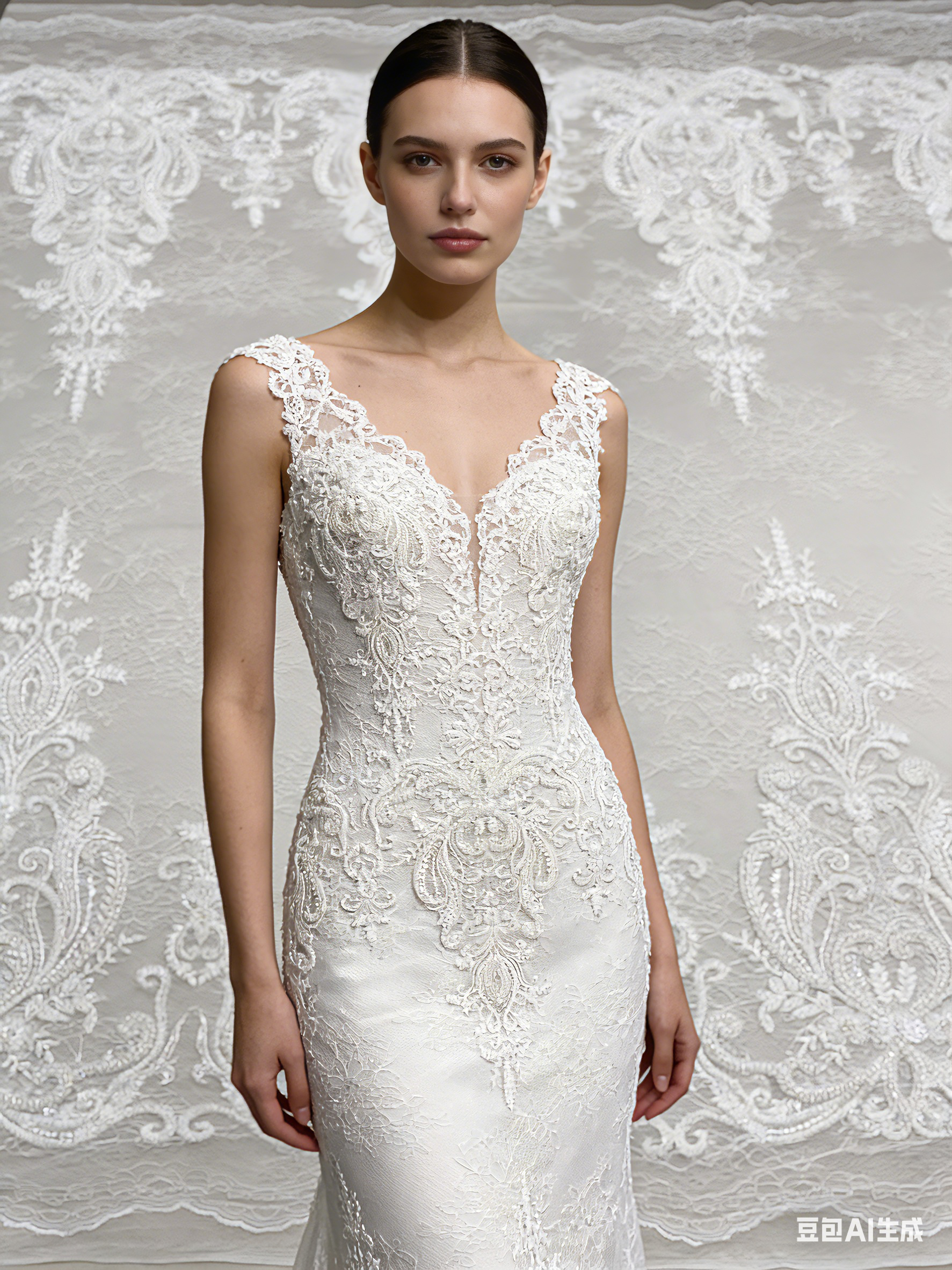 Ivory Beaded Tulle Fabric Bridal Lace with Heavy Embroidery,Hand Beaded Floral Sequin Lace for Wedding Dresses and Veils by the Yard