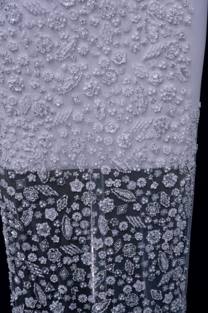 Luxury Embroidered 3D Floral Tulle Fabric Stunning 3D Petal Fabric With Crystal Pearl Sparkling Sequin Wedding Dress Wedding Dress