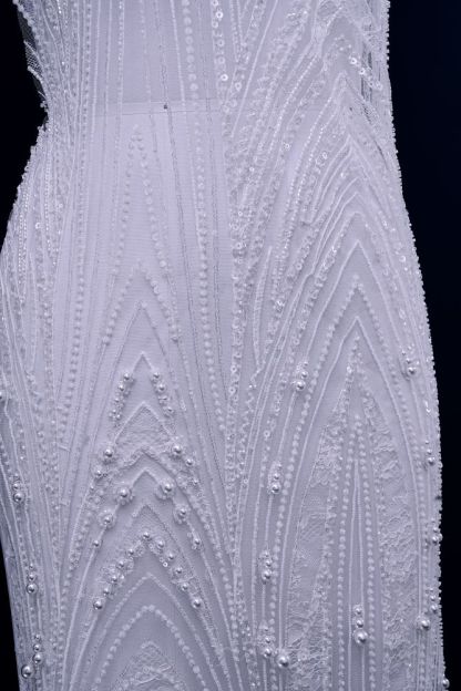 Gorgeous Sequin Fabric With Embroidery Sparkly Sequin Crystal Beaded Tulle Fabric Elegant Bead and Sequin Pattern Wedding Dress for Brides