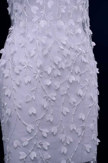 Sequin Embroidery Floral Lace Fabric Sequin Tulle Fabric Delicate Floral Pattern Wedding Dress