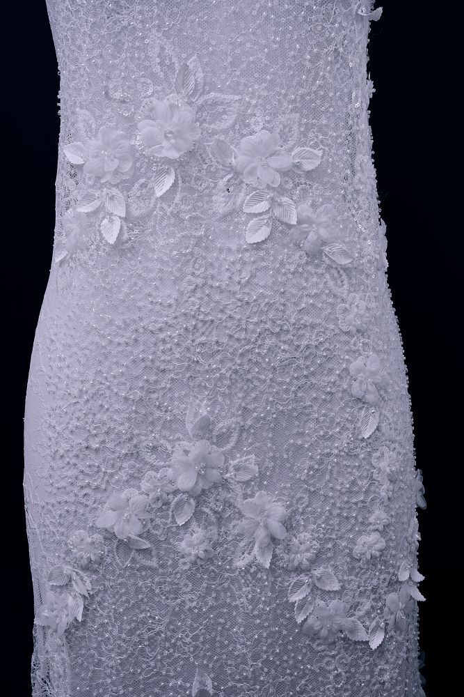 Delicate Beaded Fabric With Crystal Beads Sparkling Sequin Tulle Fabric With Embroidered Floral Bridal Veil for Wedding Dress