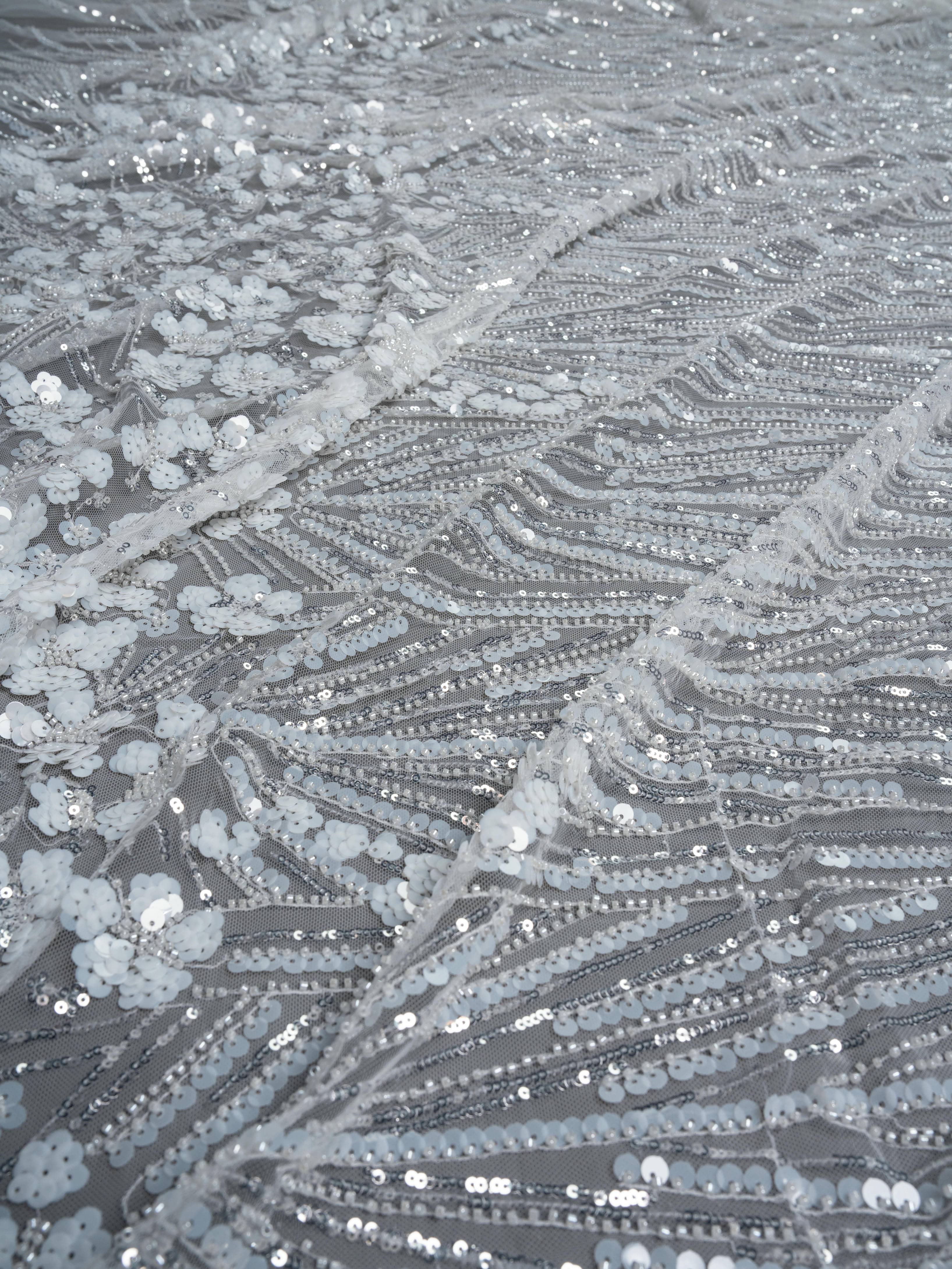 Sita Lace, sitalace, Lace Fabric, Feature Fabric, Tulle Fabric, Beaded Fabric, Sequined Fabric, Embroidery Fabric, Wedding Dress, Bridal Gown, Bridal Veil, Beads, Sequins, Feather Fabrics, Feather, 3D Flowers, Floral, Blossom Flowers, Flower Petal,