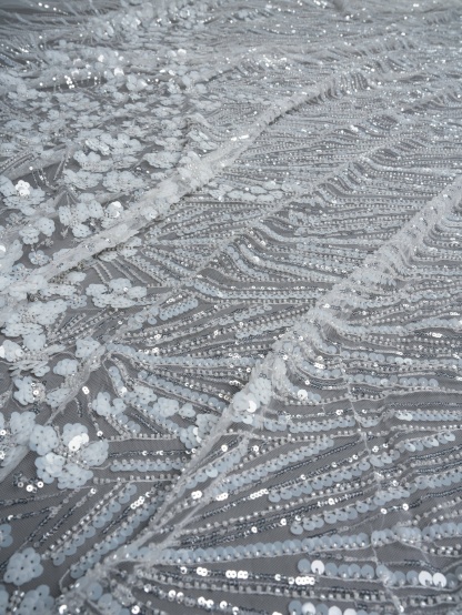 Sita Lace, sitalace, Lace Fabric, Feature Fabric, Tulle Fabric, Beaded Fabric, Sequined Fabric, Embroidery Fabric, Wedding Dress, Bridal Gown, Bridal Veil, Beads, Sequins, Feather Fabrics, Feather, 3D Flowers, Floral, Blossom Flowers, Flower Petal,