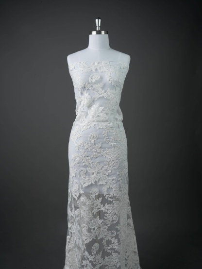 Sita Lace, sitalace, Lace Fabric, Feature Fabric, Tulle Fabric, Beaded Fabric, Sequined Fabric, Embroidery Fabric, Wedding Dress, Bridal Gown, Bridal Veil, Beads, Sequins, Feather Fabrics, Feather, 3D Flowers, Floral, Blossom Flowers, Flower Petal,