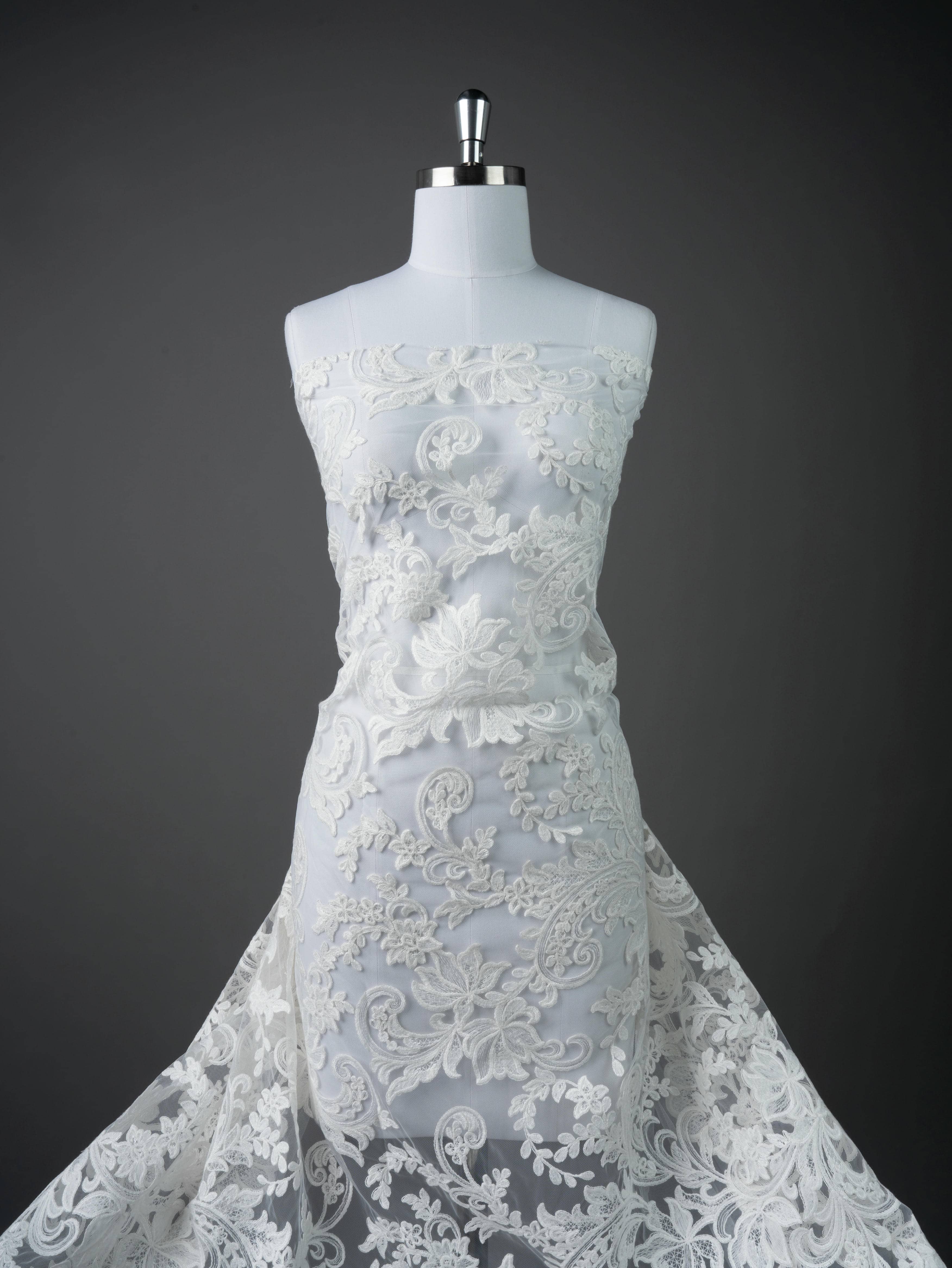 Sita Lace, sitalace, Lace Fabric, Feature Fabric, Tulle Fabric, Beaded Fabric, Sequined Fabric, Embroidery Fabric, Wedding Dress, Bridal Gown, Bridal Veil, Beads, Sequins, Feather Fabrics, Feather, 3D Flowers, Floral, Blossom Flowers, Flower Petal,