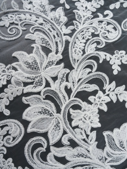 Sita Lace, sitalace, Lace Fabric, Feature Fabric, Tulle Fabric, Beaded Fabric, Sequined Fabric, Embroidery Fabric, Wedding Dress, Bridal Gown, Bridal Veil, Beads, Sequins, Feather Fabrics, Feather, 3D Flowers, Floral, Blossom Flowers, Flower Petal,