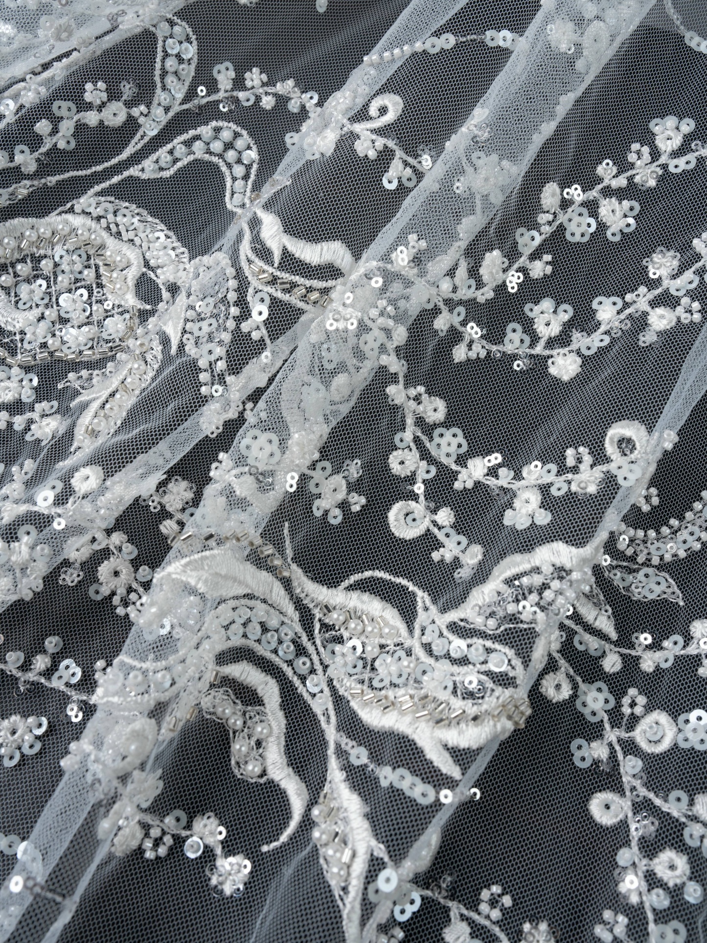 Sita Lace, sitalace, Lace Fabric, Feature Fabric, Tulle Fabric, Beaded Fabric, Sequined Fabric, Embroidery Fabric, Wedding Dress, Bridal Gown, Bridal Veil, Beads, Sequins, Feather Fabrics, Feather, 3D Flowers, Floral, Blossom Flowers, Flower Petal,