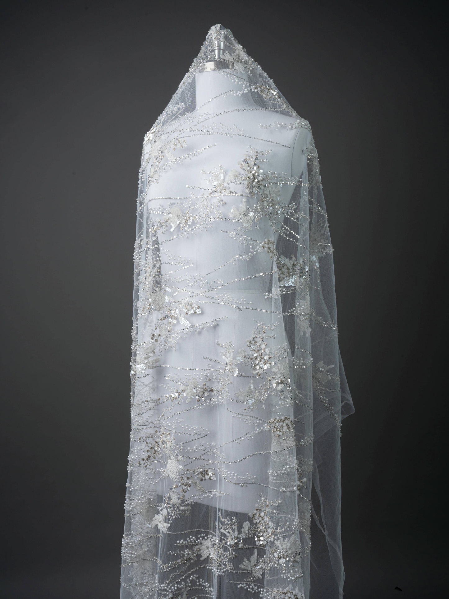 Sita Lace, sitalace, Lace Fabric, Feature Fabric, Tulle Fabric, Beaded Fabric, Sequined Fabric, Embroidery Fabric, Wedding Dress, Bridal Gown, Bridal Veil, Beads, Sequins, Feather Fabrics, Feather, 3D Flowers, Floral, Blossom Flowers, Flower Petal,