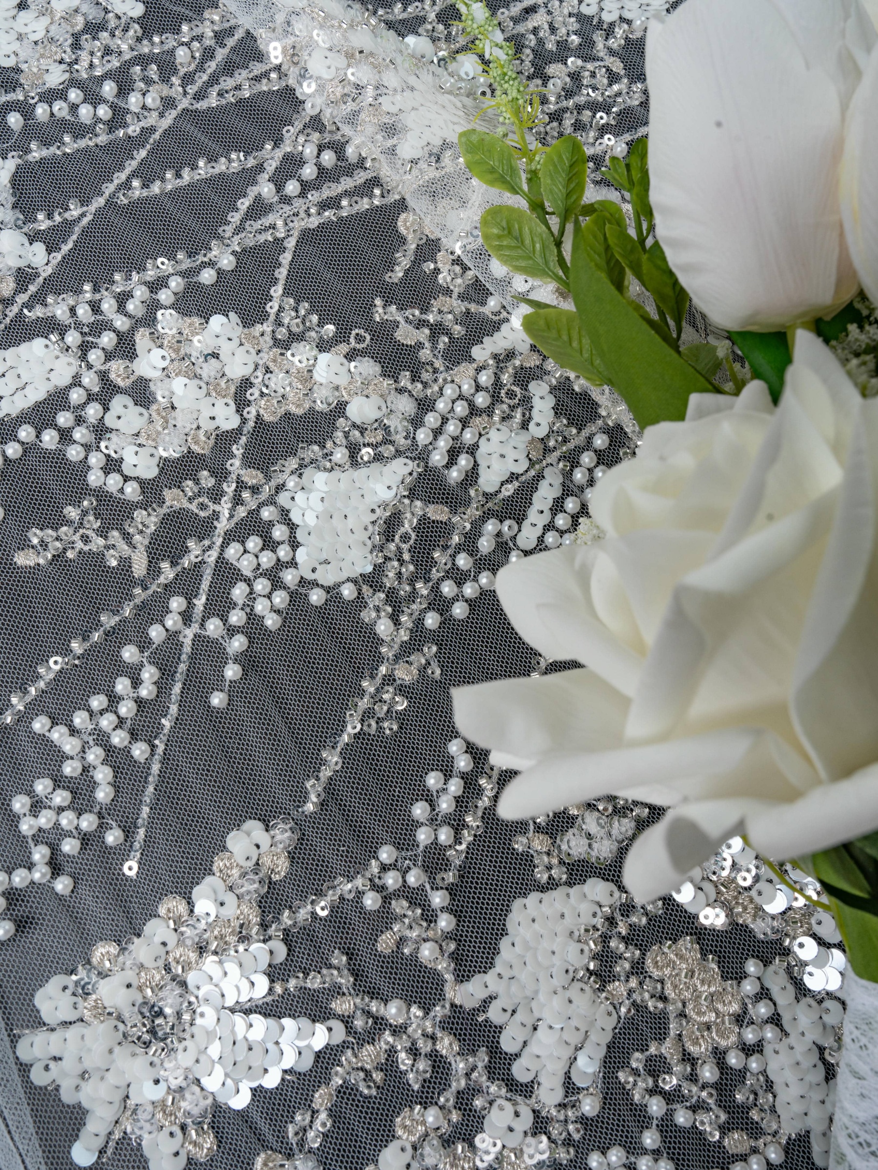 Sita Lace, sitalace, Lace Fabric, Feature Fabric, Tulle Fabric, Beaded Fabric, Sequined Fabric, Embroidery Fabric, Wedding Dress, Bridal Gown, Bridal Veil, Beads, Sequins, Feather Fabrics, Feather, 3D Flowers, Floral, Blossom Flowers, Flower Petal,