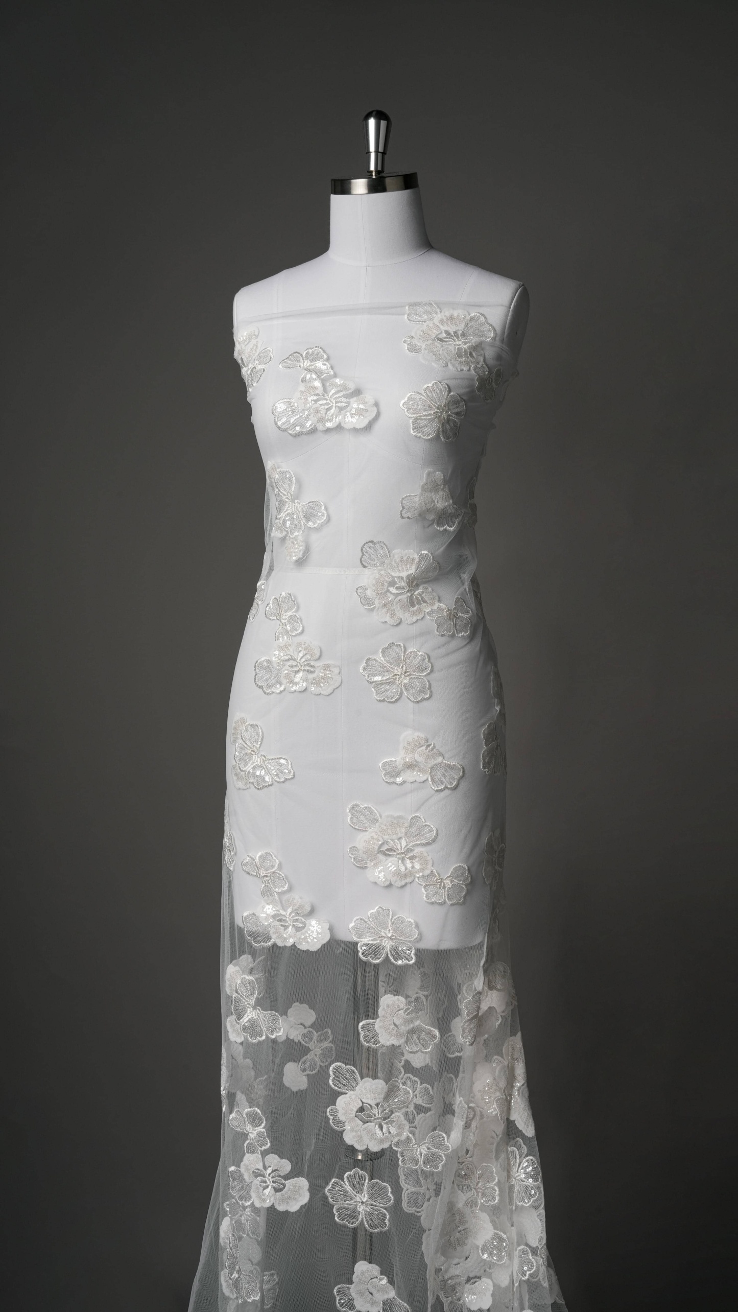 Sita Lace, sitalace, Lace Fabric, Feature Fabric, Tulle Fabric, Beaded Fabric, Sequined Fabric, Embroidery Fabric, Wedding Dress, Bridal Gown, Bridal Veil, Beads, Sequins, Feather Fabrics, Feather, 3D Flowers, Floral, Blossom Flowers, Flower Petal,