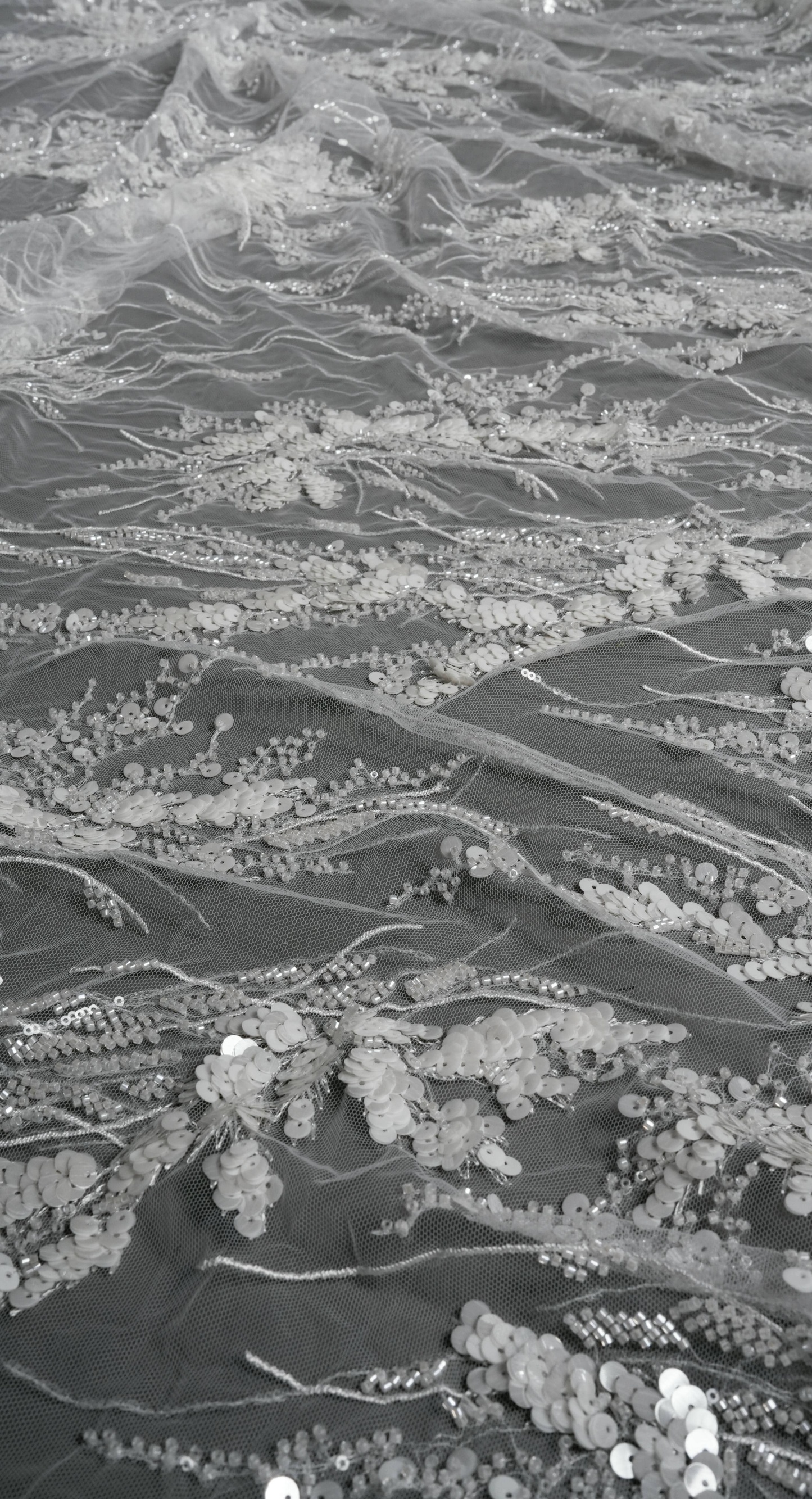 Sita Lace, sitalace, Lace Fabric, Feature Fabric, Tulle Fabric, Beaded Fabric, Sequined Fabric, Embroidery Fabric, Wedding Dress, Bridal Gown, Bridal Veil, Beads, Sequins, Feather Fabrics, Feather, 3D Flowers, Floral, Blossom Flowers, Flower Petal,