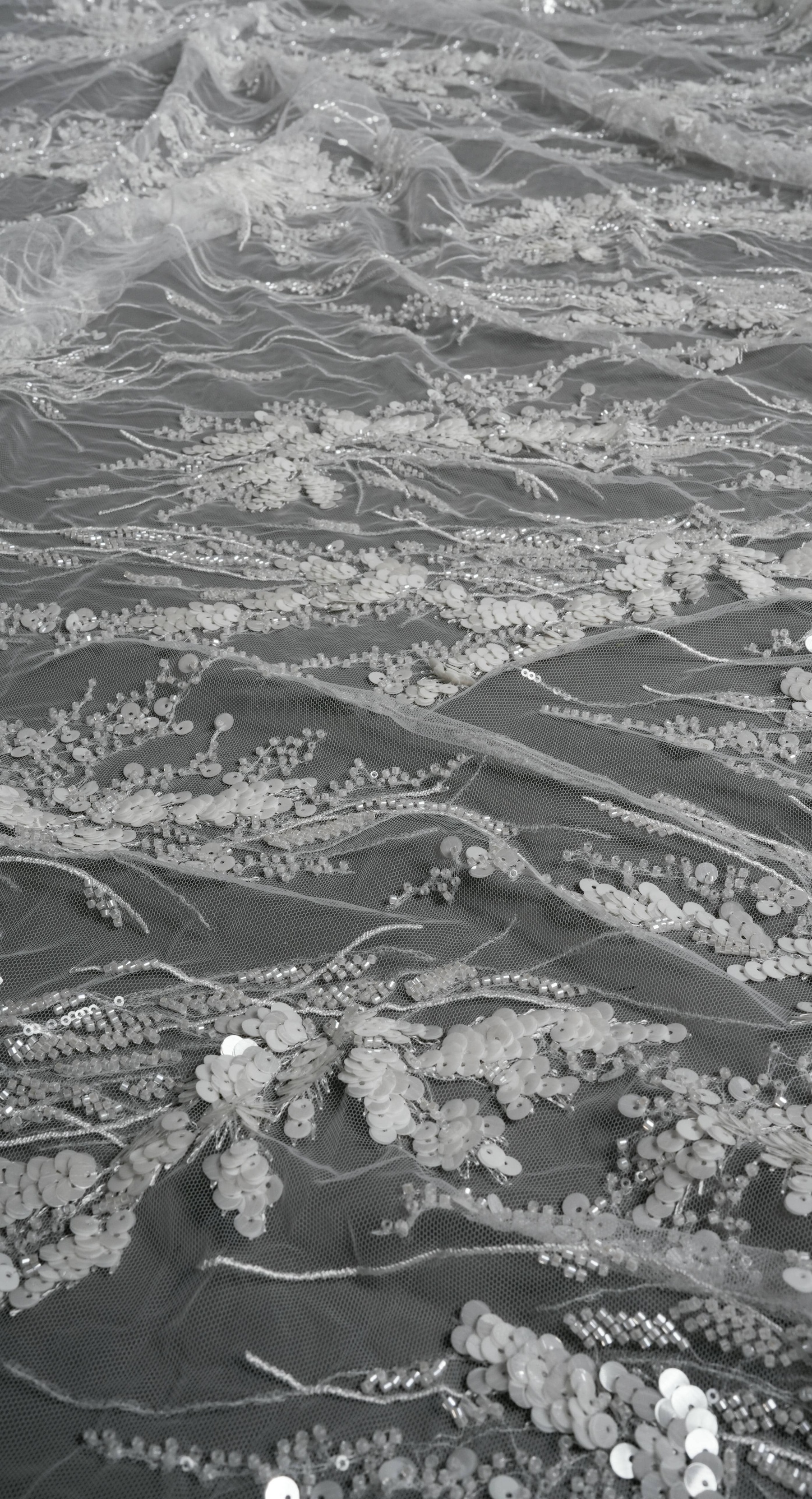 Sita Lace, sitalace, Lace Fabric, Feature Fabric, Tulle Fabric, Beaded Fabric, Sequined Fabric, Embroidery Fabric, Wedding Dress, Bridal Gown, Bridal Veil, Beads, Sequins, Feather Fabrics, Feather, 3D Flowers, Floral, Blossom Flowers, Flower Petal,