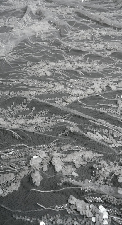 Sita Lace, sitalace, Lace Fabric, Feature Fabric, Tulle Fabric, Beaded Fabric, Sequined Fabric, Embroidery Fabric, Wedding Dress, Bridal Gown, Bridal Veil, Beads, Sequins, Feather Fabrics, Feather, 3D Flowers, Floral, Blossom Flowers, Flower Petal,