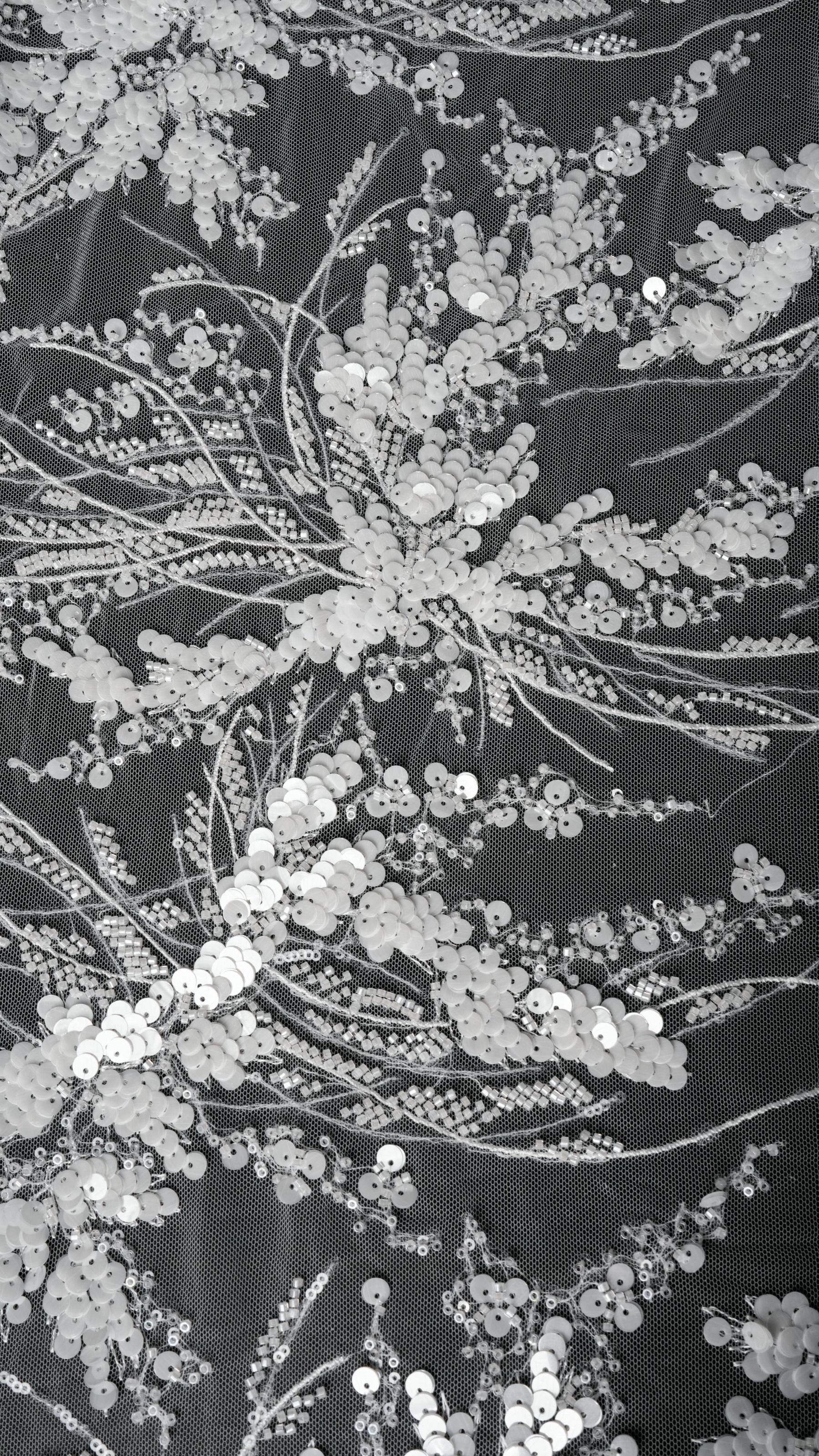 Sita Lace, sitalace, Lace Fabric, Feature Fabric, Tulle Fabric, Beaded Fabric, Sequined Fabric, Embroidery Fabric, Wedding Dress, Bridal Gown, Bridal Veil, Beads, Sequins, Feather Fabrics, Feather, 3D Flowers, Floral, Blossom Flowers, Flower Petal,