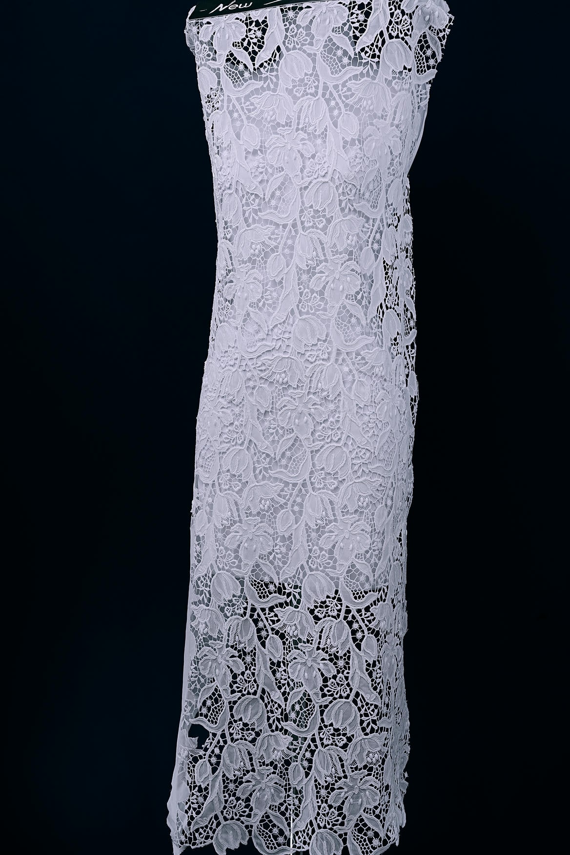 Off White Embroidery Mesh Floral Fabtic Wedding Bridal Evening Dress Costume