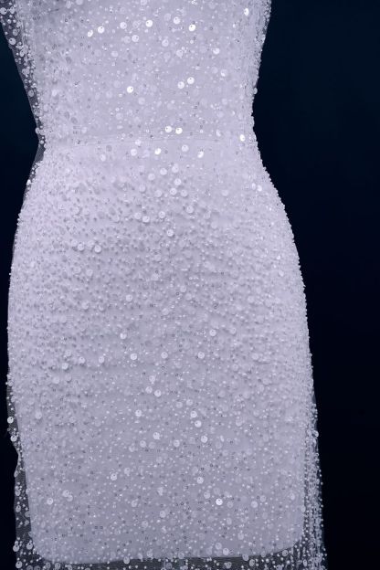 Sita Lace, sitalace, Lace Fabric, Feature Fabric, Tulle Fabric, Beaded Fabric, Sequined Fabric, Embroidery Fabric, Wedding Dress, Bridal Gown, Bridal Veil, Beads, Sequins, Feather Fabrics, Feather, 3D Flowers, Floral, Blossom Flowers, Floral Petal, Embroidered Leaves