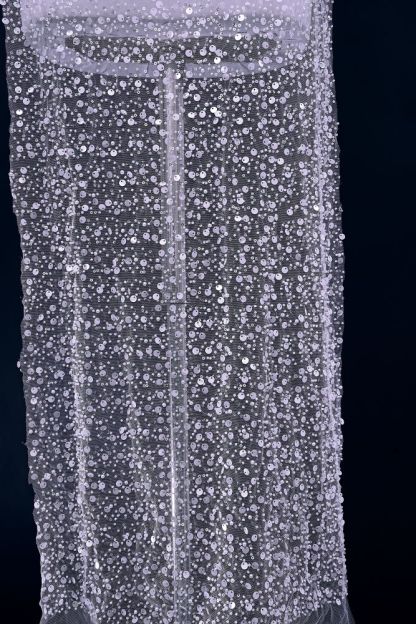 Sita Lace, sitalace, Lace Fabric, Feature Fabric, Tulle Fabric, Beaded Fabric, Sequined Fabric, Embroidery Fabric, Wedding Dress, Bridal Gown, Bridal Veil, Beads, Sequins, Feather Fabrics, Feather, 3D Flowers, Floral, Blossom Flowers, Floral Petal, Embroidered Leaves