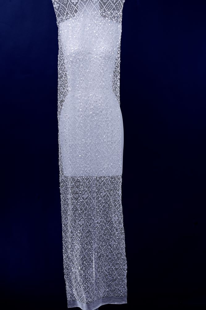 Sita Lace, sitalace, Lace Fabric, Feature Fabric, Tulle Fabric, Beaded Fabric, Sequined Fabric, Embroidery Fabric, Wedding Dress, Bridal Gown, Bridal Veil, Beads, Sequins, Feather Fabrics, Feather, 3D Flowers, Floral, Blossom Flowers, Floral Petal, Embroidered Leaves