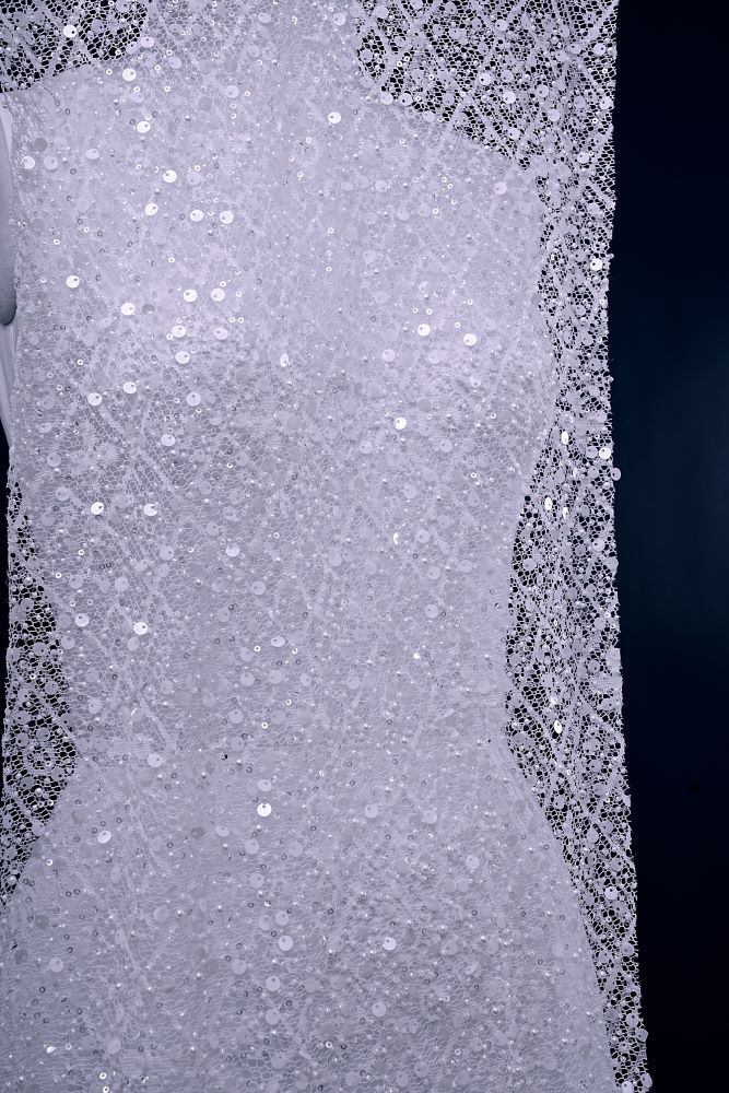 Sita Lace, sitalace, Lace Fabric, Feature Fabric, Tulle Fabric, Beaded Fabric, Sequined Fabric, Embroidery Fabric, Wedding Dress, Bridal Gown, Bridal Veil, Beads, Sequins, Feather Fabrics, Feather, 3D Flowers, Floral, Blossom Flowers, Floral Petal, Embroidered Leaves