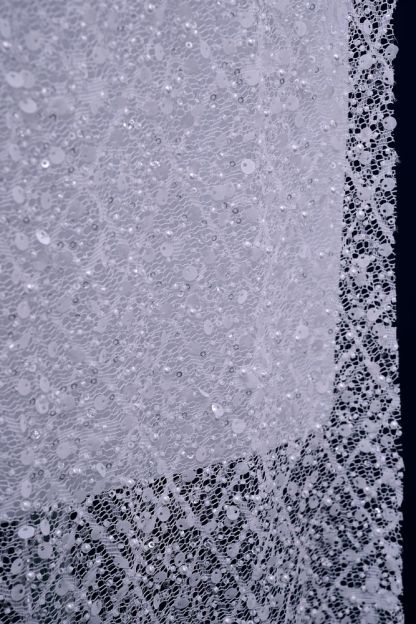 Sita Lace, sitalace, Lace Fabric, Feature Fabric, Tulle Fabric, Beaded Fabric, Sequined Fabric, Embroidery Fabric, Wedding Dress, Bridal Gown, Bridal Veil, Beads, Sequins, Feather Fabrics, Feather, 3D Flowers, Floral, Blossom Flowers, Floral Petal, Embroidered Leaves