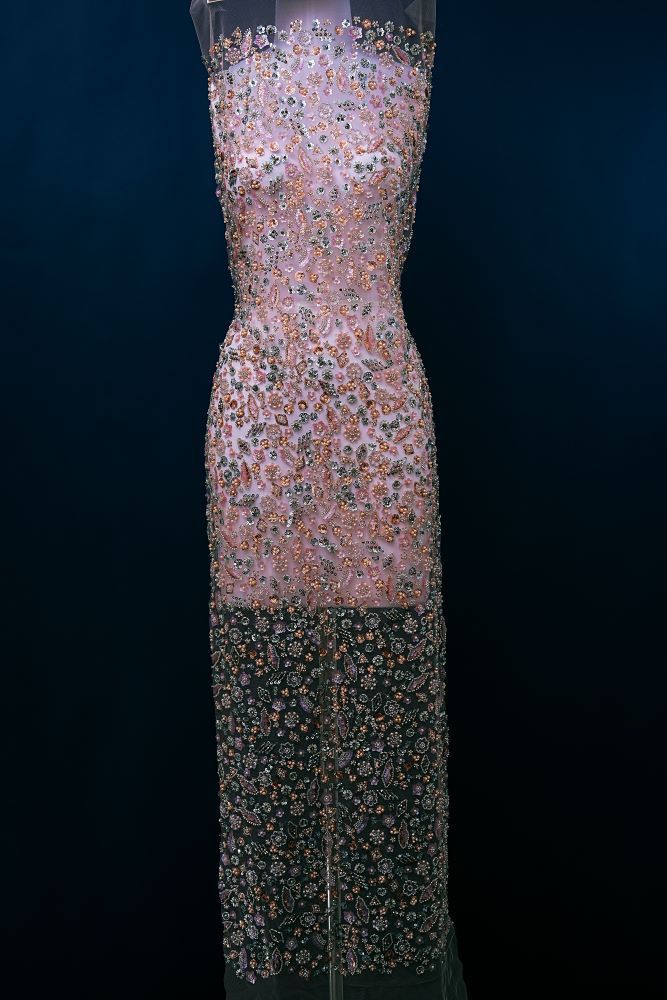 Very Beautiful Luxury Embroidered 3-D Floral Tulle Fabric Dazzling 3-D Petal Fabric Inlaid With Crystals, Pearls and Glittering Sequins Wedding Dresses