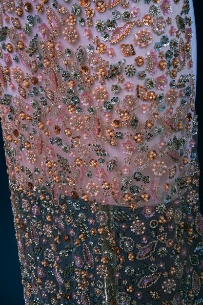 Very Beautiful Luxury Embroidered 3-D Floral Tulle Fabric Dazzling 3-D Petal Fabric Inlaid With Crystals, Pearls and Glittering Sequins Wedding Dresses