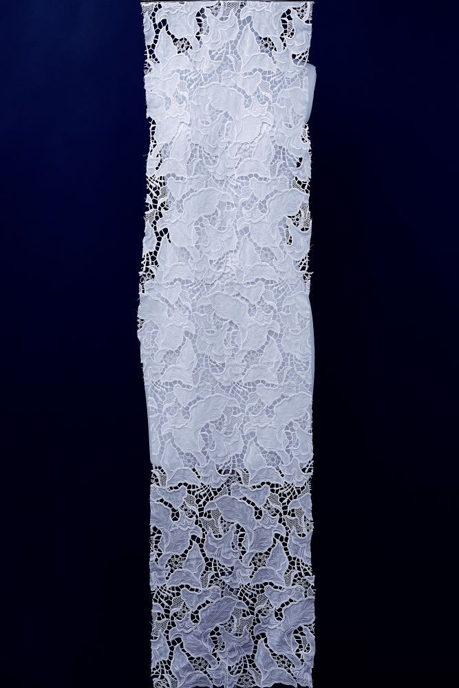 Bleached Beige Embroidered Mesh Floral Fabric Wedding Evening Dresses Sheaths