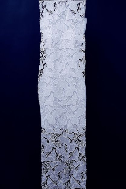 Bleached Beige Embroidered Mesh Floral Fabric Wedding Evening Dresses Sheaths