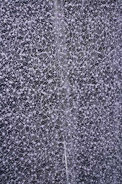 Exquisite Beaded Lace Fabric Embroidery Fabric With Sparkling Sequins and Pearls for Wedding Gown Bridal Dress