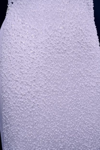 Luxury Lace Fabric With Embroidery Crystal Beading Delicate Embroidery Sparkly Sequins Gorgeous Lace Embroidery Wedding Gown Bridal Gown