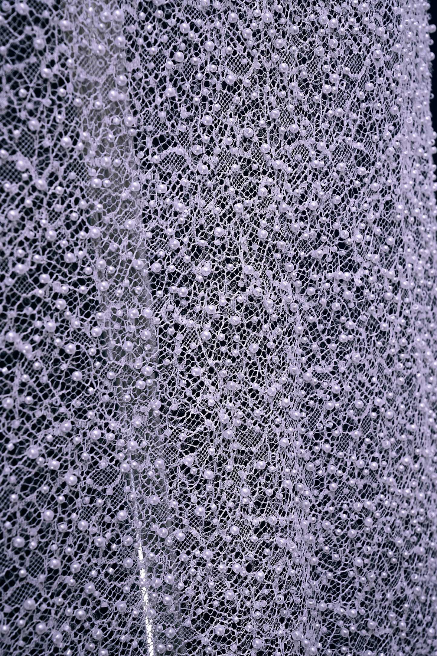 Exquisite Beaded Lace Fabric Embroidery Fabric With Sparkling Sequins and Pearls for Wedding Gown Bridal Dress