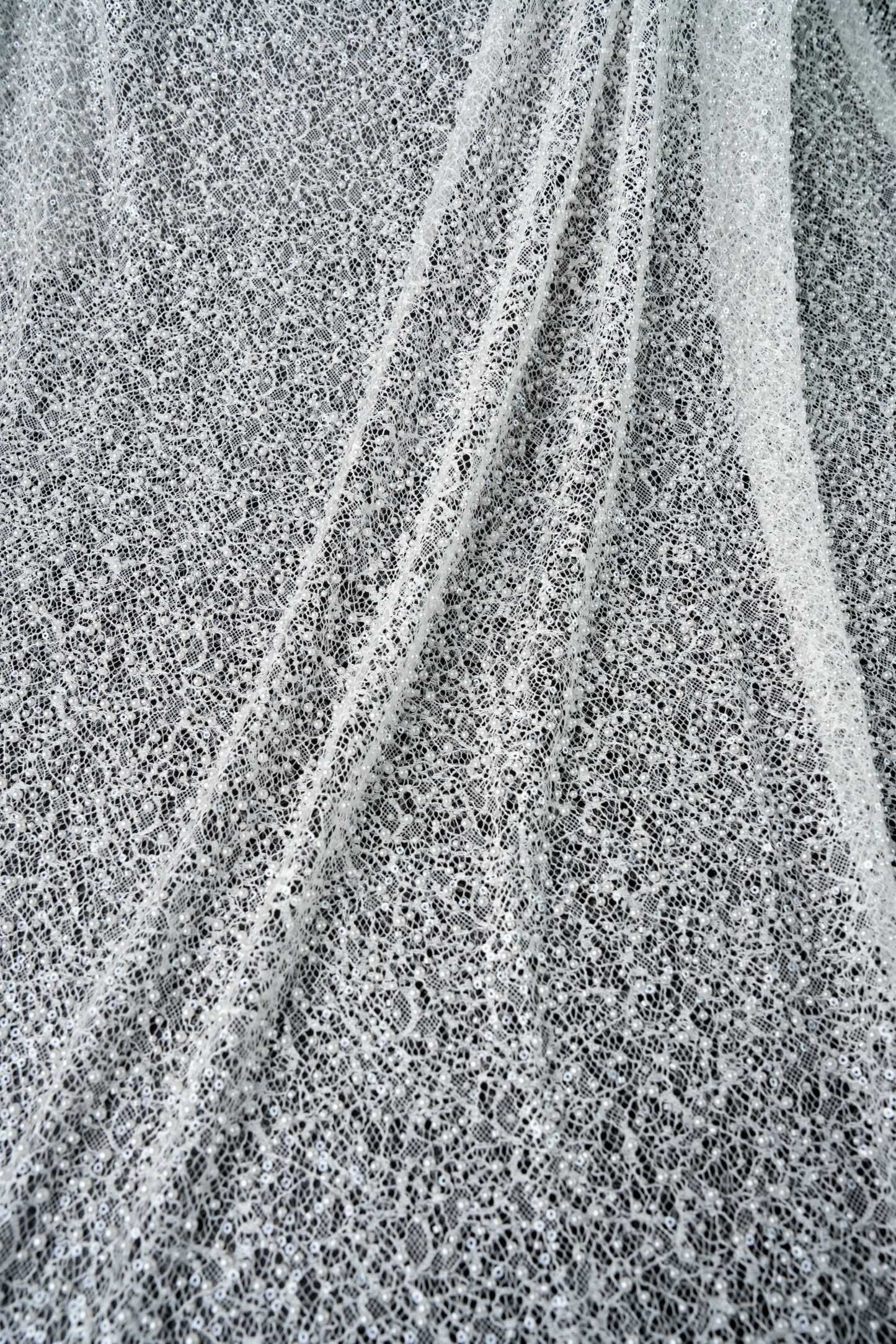 Luxury Lace Fabric With Embroidery Crystal Beads Beautifully Embroidered Sparkling Sequins Gorgeous lace Embroidered Wedding Dress Wedding Dress