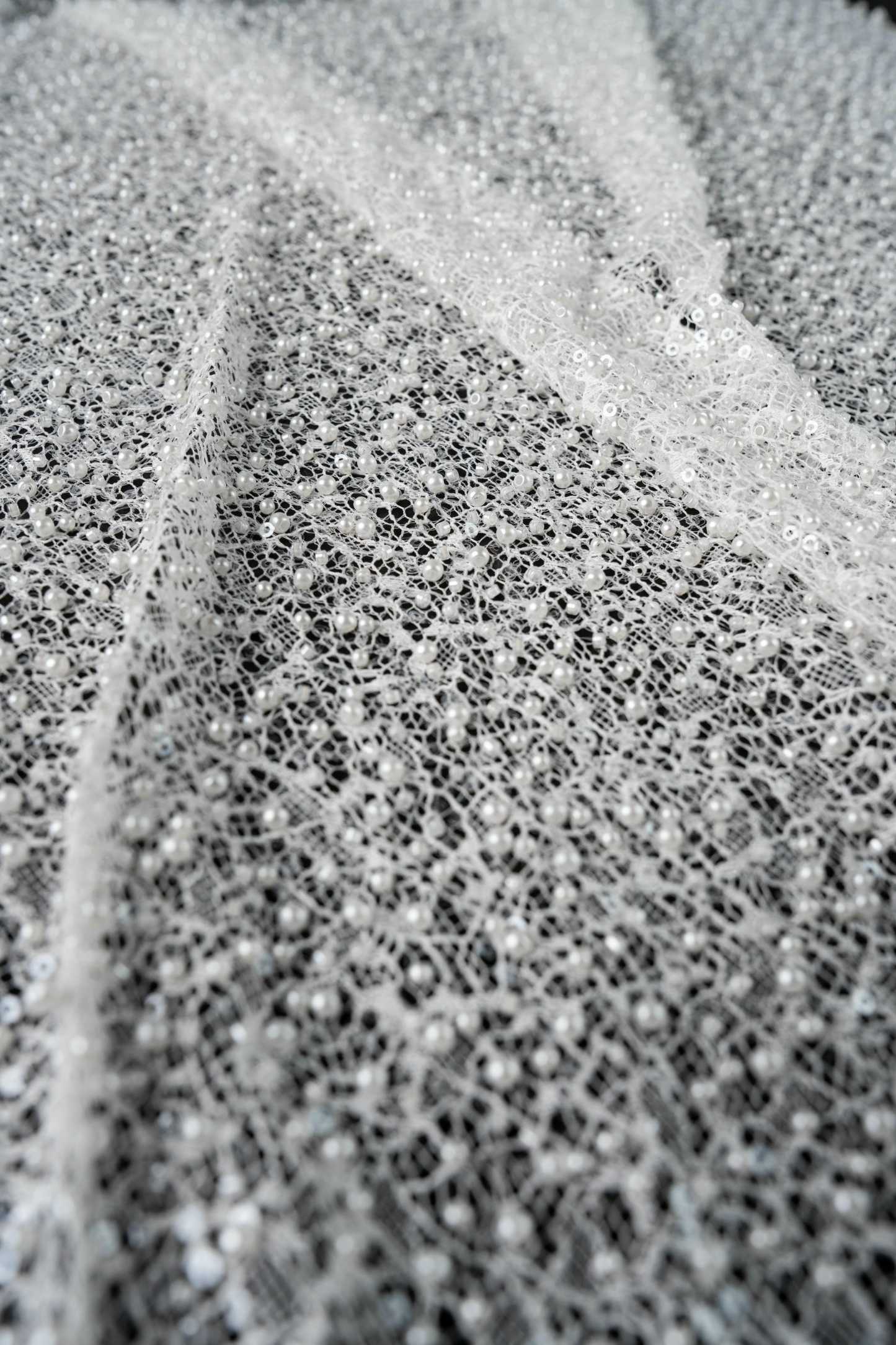 Luxury Lace Fabric With Embroidery Crystal Beads Beautifully Embroidered Sparkling Sequins Gorgeous lace Embroidered Wedding Dress Wedding Dress