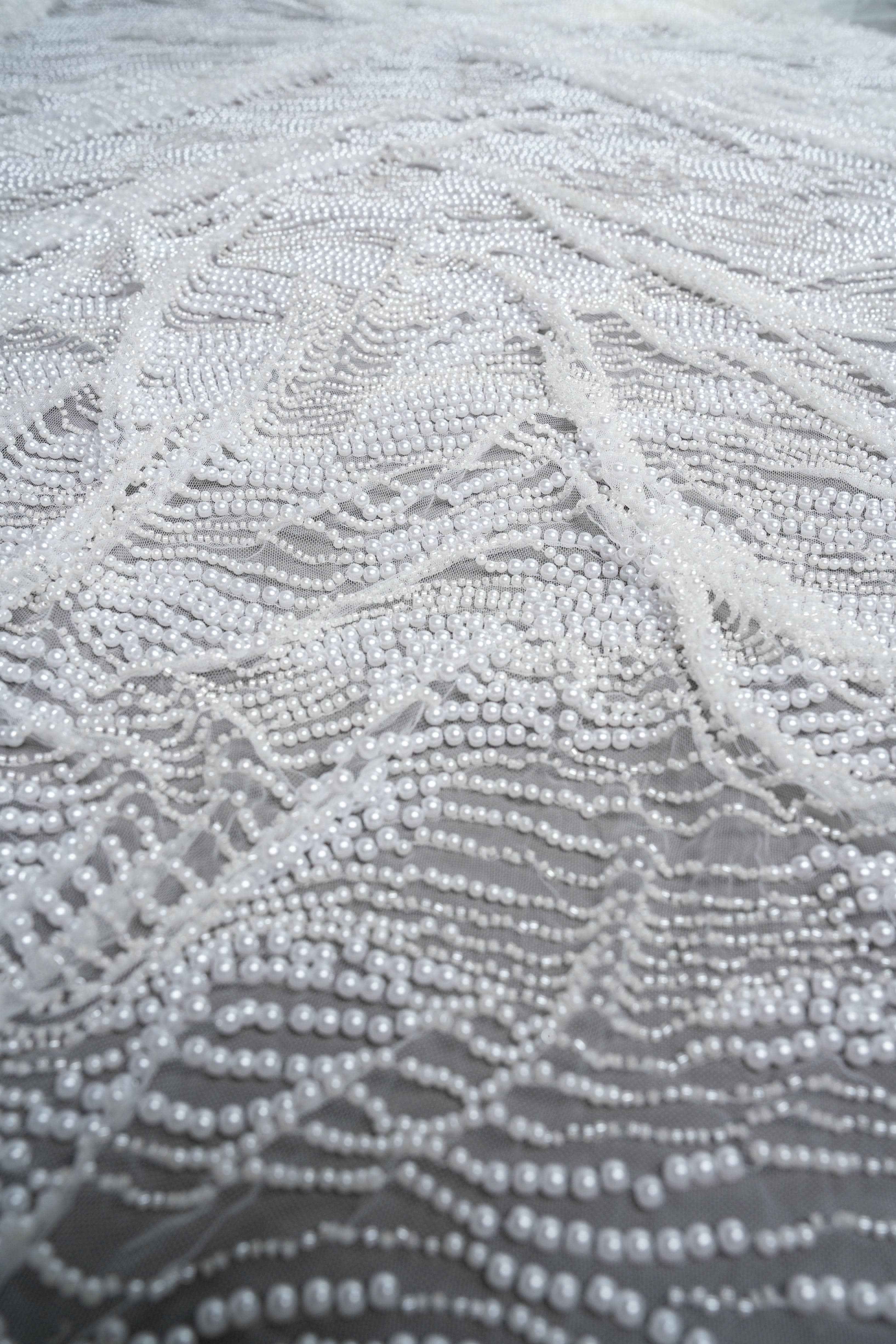 Sita Lace, sitalace, Lace Fabric, Feature Fabric, Tulle Fabric, Beaded Fabric, Sequined Fabric, Embroidery Fabric, Wedding Dress, Bridal Gown, Bridal Veil, Beads, Sequins, Feather Fabrics, Feather, 3D Flowers, Floral, Blossom Flowers, Flower Petal,