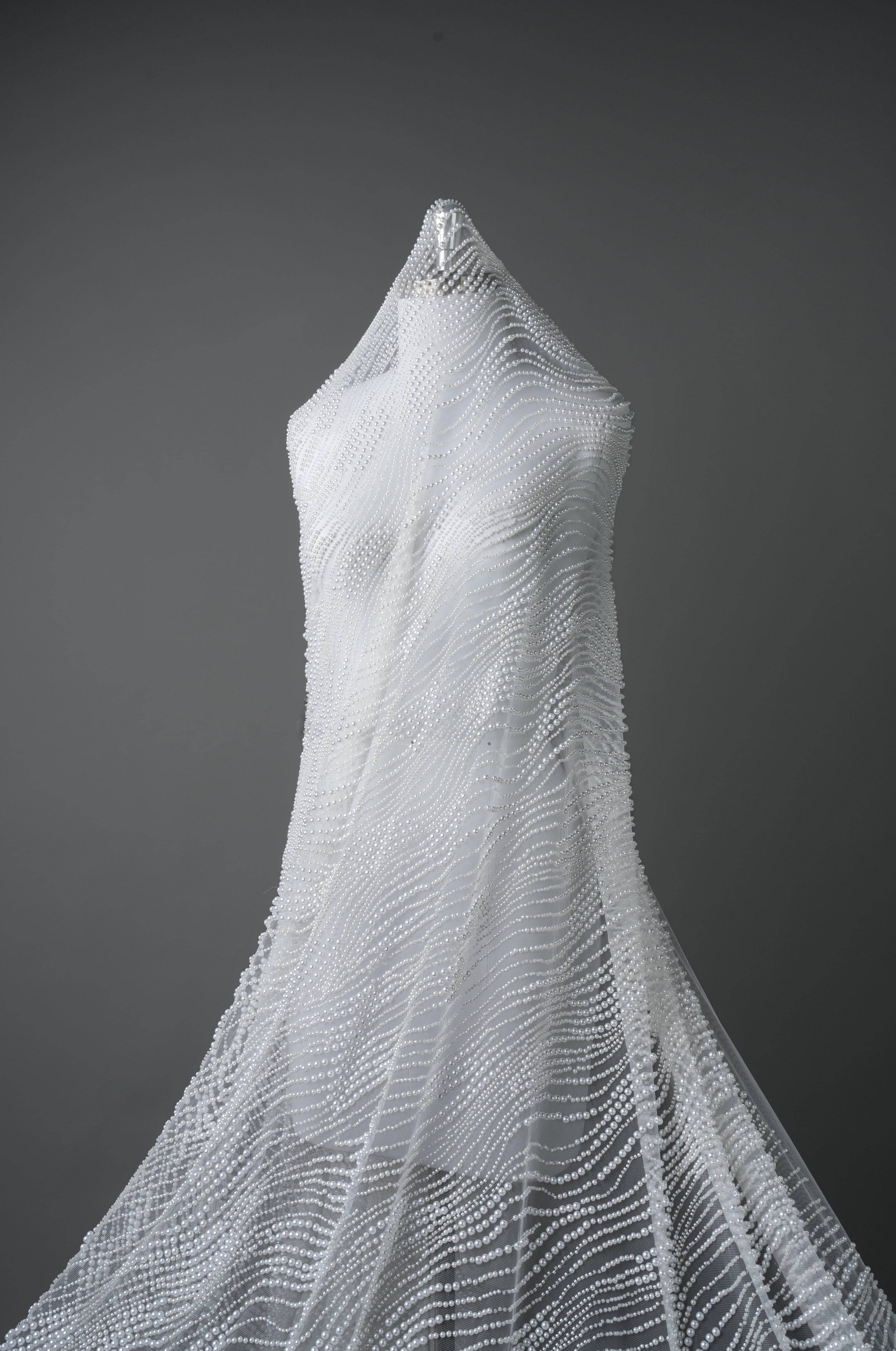 Sita Lace, sitalace, Lace Fabric, Feature Fabric, Tulle Fabric, Beaded Fabric, Sequined Fabric, Embroidery Fabric, Wedding Dress, Bridal Gown, Bridal Veil, Beads, Sequins, Feather Fabrics, Feather, 3D Flowers, Floral, Blossom Flowers, Flower Petal,