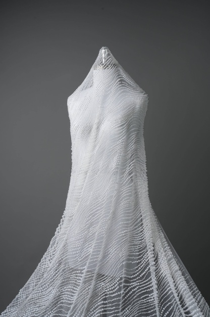 Sita Lace, sitalace, Lace Fabric, Feature Fabric, Tulle Fabric, Beaded Fabric, Sequined Fabric, Embroidery Fabric, Wedding Dress, Bridal Gown, Bridal Veil, Beads, Sequins, Feather Fabrics, Feather, 3D Flowers, Floral, Blossom Flowers, Flower Petal,