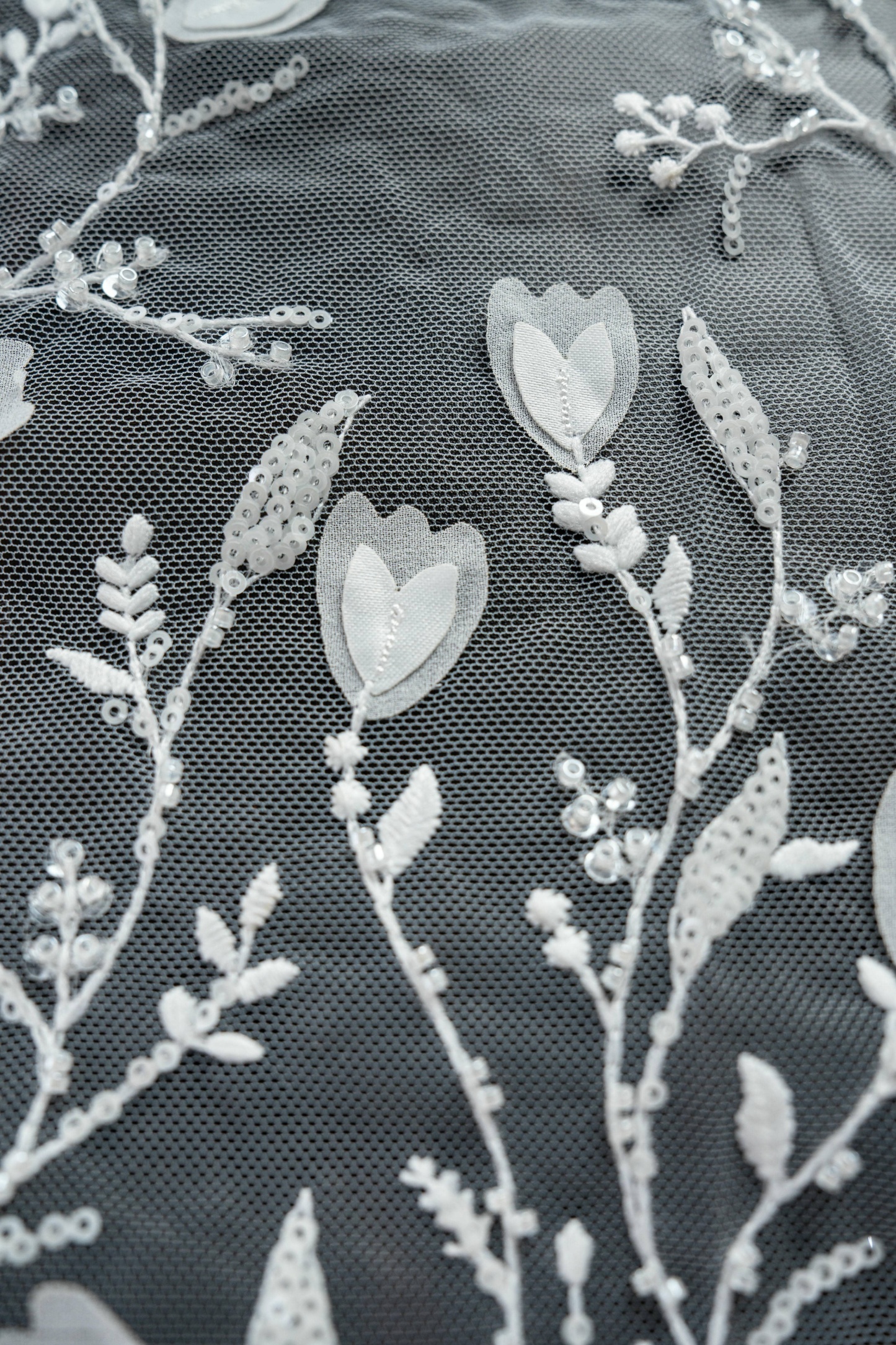 Sita Lace, sitalace, Lace Fabric, Feature Fabric, Tulle Fabric, Beaded Fabric, Sequined Fabric, Embroidery Fabric, Wedding Dress, Bridal Gown, Bridal Veil, Beads, Sequins, Feather Fabrics, Feather, 3D Flowers, Floral, Blossom Flowers, Flower Petal,