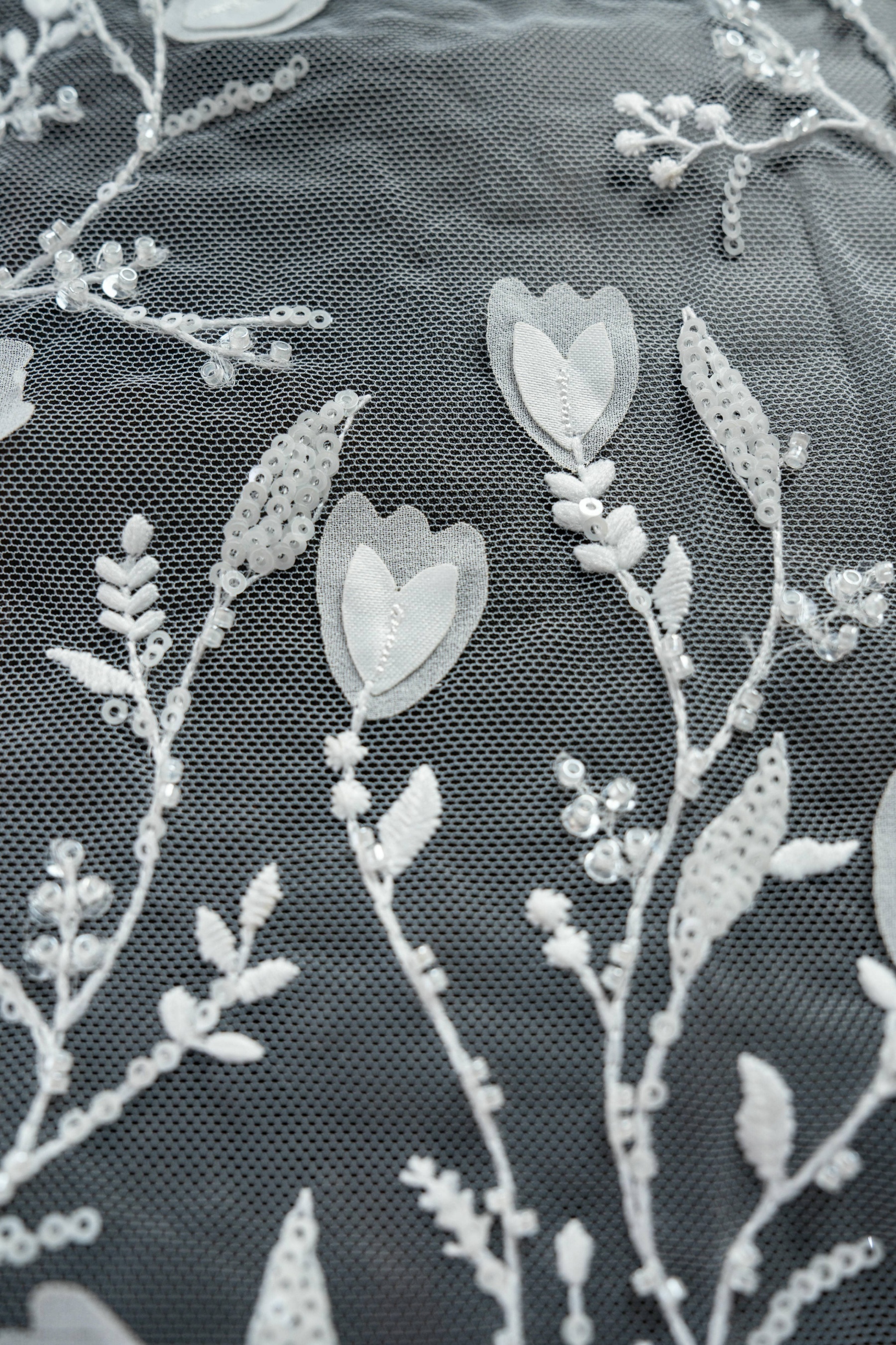 Sita Lace, sitalace, Lace Fabric, Feature Fabric, Tulle Fabric, Beaded Fabric, Sequined Fabric, Embroidery Fabric, Wedding Dress, Bridal Gown, Bridal Veil, Beads, Sequins, Feather Fabrics, Feather, 3D Flowers, Floral, Blossom Flowers, Flower Petal,