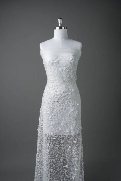 Sita Lace, sitalace, Lace Fabric, Feature Fabric, Tulle Fabric, Beaded Fabric, Sequined Fabric, Embroidery Fabric, Wedding Dress, Bridal Gown, Bridal Veil, Beads, Sequins, Feather Fabrics, Feather, 3D Flowers, Floral, Blossom Flowers, Flower Petal,