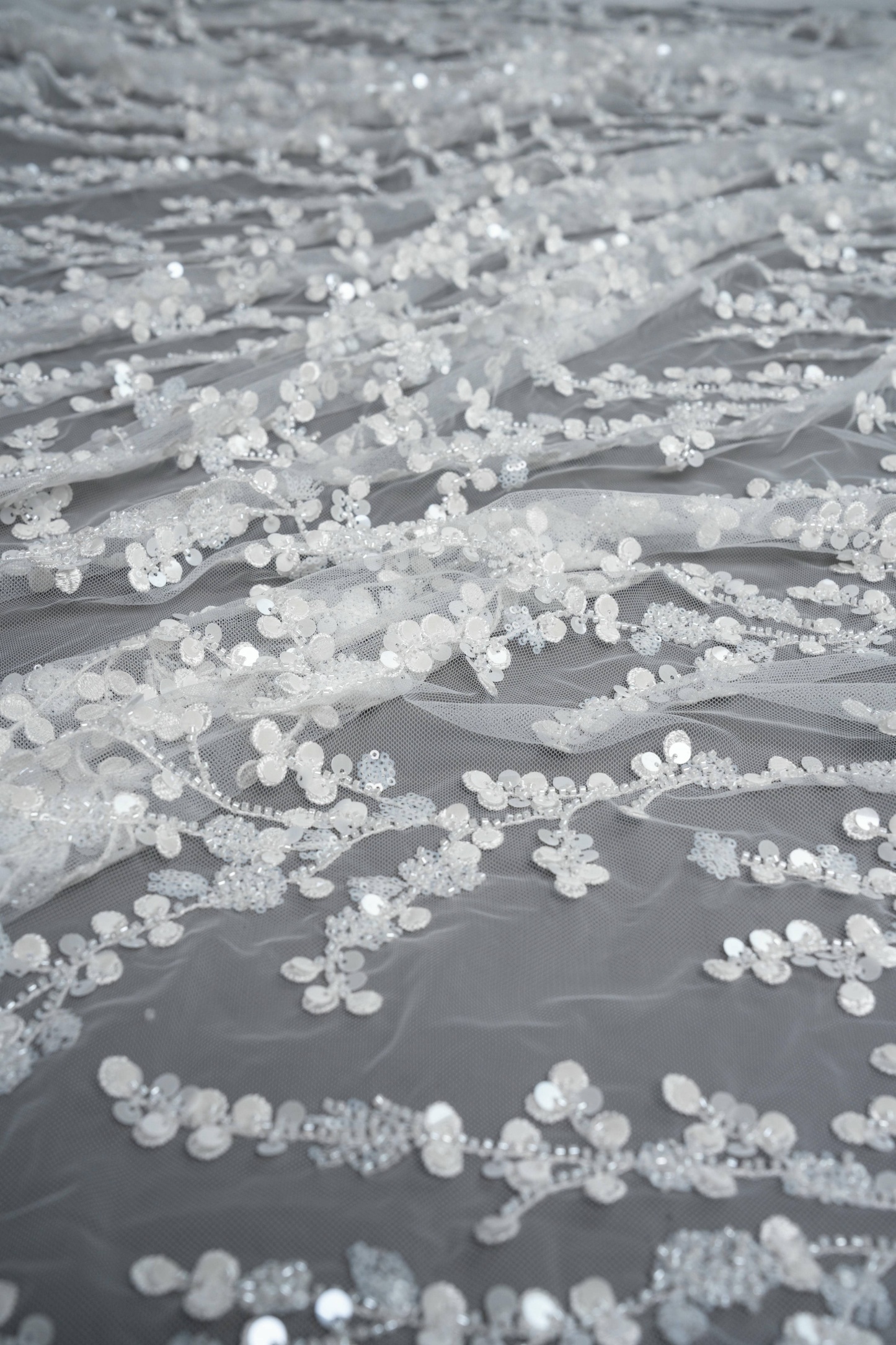 Sita Lace, sitalace, Lace Fabric, Feature Fabric, Tulle Fabric, Beaded Fabric, Sequined Fabric, Embroidery Fabric, Wedding Dress, Bridal Gown, Bridal Veil, Beads, Sequins, Feather Fabrics, Feather, 3D Flowers, Floral, Blossom Flowers, Flower Petal,