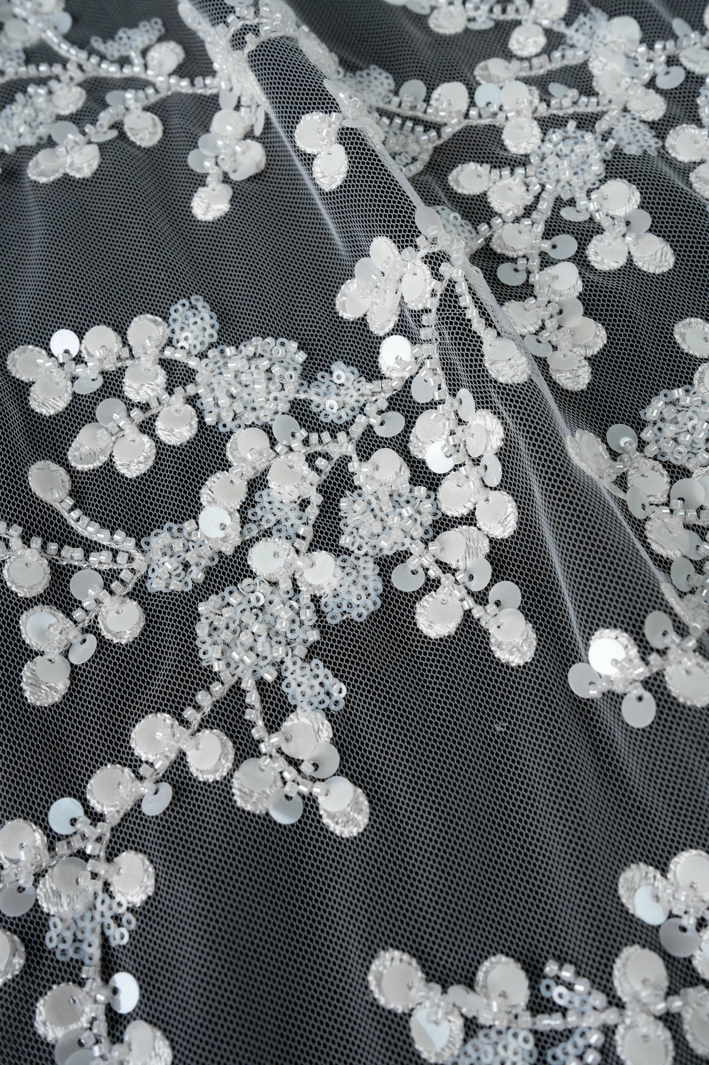 Sita Lace, sitalace, Lace Fabric, Feature Fabric, Tulle Fabric, Beaded Fabric, Sequined Fabric, Embroidery Fabric, Wedding Dress, Bridal Gown, Bridal Veil, Beads, Sequins, Feather Fabrics, Feather, 3D Flowers, Floral, Blossom Flowers, Flower Petal,